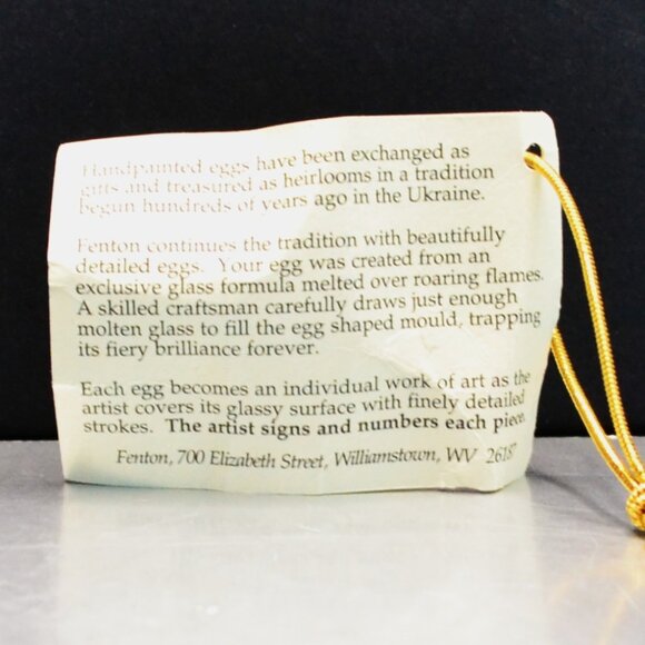 Vintage Fenton Butterfly Floral Egg Signed Numbered w/ Box Collectible - Picture 8 of 8